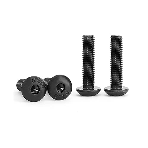 ANSIEDIO Tornillos Hexágono Interior de Cabeza Redonda - Tornillos Allen de Cabeza Botón - Tornillos Hexagonales de Acero de Aleación Negro - M6×20mm,20 pcs