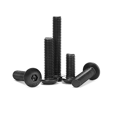 ANSIEDIO Tornillos Hexágono Interior de Cabeza Redonda - Tornillos Allen de Cabeza Botón - Tornillos Hexagonales de Acero de Aleación Negro - M6×20mm,20 pcs