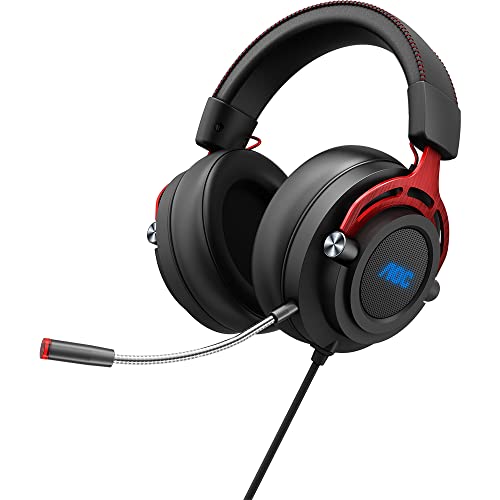 AOC GH300 - Auriculares Gaming para PC, PS4/PS5, SWITCH, Retroiluminación RGB, Conectividad USB2.0, Micrófono, Controles inegrados, Estéreo 7.1 Virtual Surround con Audio Hi-Fi (Software AOC Official)