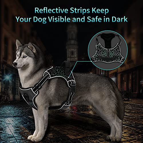 Aoeeppa Arnes Perro Reflectante Ajustable, Arnés Antitirones Suave Acolchado Cómodo Transpirable Duradero Arnés Chaleco para Perros Pequeños, Medianos y Grandes (Negro, S)