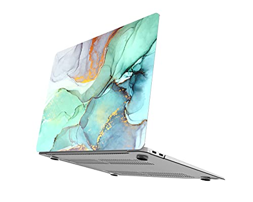 AOGGY - Carcasa compatible con MacBook Pro de 13 pulgadas 2020, versión A2338 M1/A2289/A2251, mármol de colores, carcasa rígida para 2020, MacBook Pro de 13 pulgadas, con Touch Bar y Touch ID – Verde