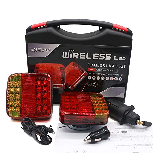 AOHEWEI Juego Luces LED de Iluminación Inalámbrica Luces Traseras Magnéticas para Remolque sin Cables 12 V Parte Trasera de camión Aprobado por ECE EMC