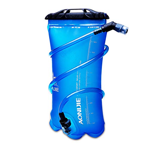 AONIJIE TPU Bolsa de Agua Soft Flask Vejiga de Hidratación Deportivas sin BPA a Prueba de Fugas Ideal para Mochila de Hidratación para Correr Ciclismo Senderismo(2L)