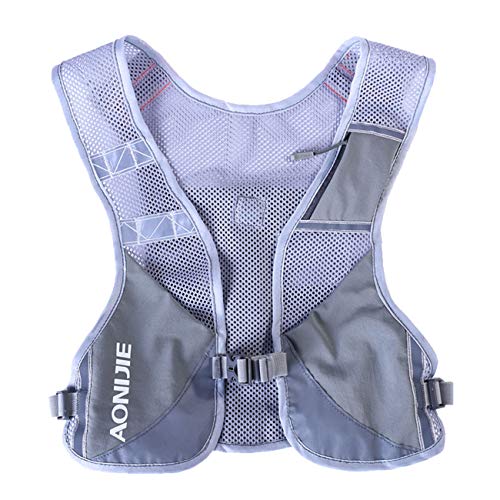 AONIJIE Unisex Running Chaleco de hidratación Ultraligero Mochilas Trail Ideal para Senderismo, maratón, Escalada y Ciclismo (Gris)