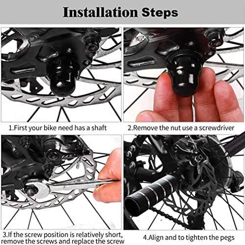 AONOEOK Pegs de Apoyo para Bicicletas,Clavijas de Acrobacia BMX Clavijas de Bicicleta,Aleación de Aluminio BMX Freestyle Pegs,BMX Accesorios (Negro 14m'm)