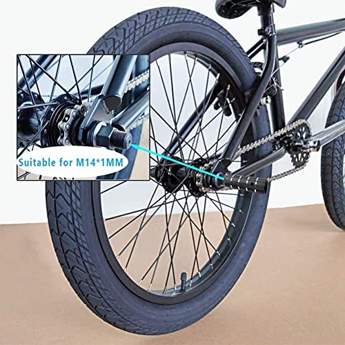 AONOEOK Pegs de Apoyo para Bicicletas,Clavijas de Acrobacia BMX Clavijas de Bicicleta,Aleación de Aluminio BMX Freestyle Pegs,BMX Accesorios (Negro 14m'm)