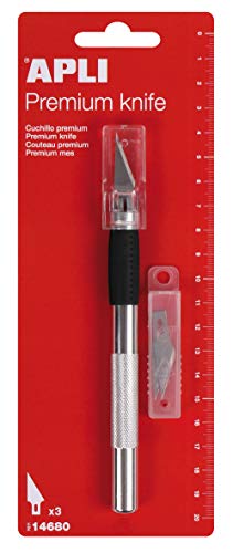 APLI 14680 - Cuchillo Hobby de precisión PREMIUM con 3 recambios