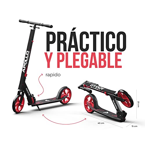 Apollo Patinete Urbano XXL Phantom Pro - Patinete de Grandes Ruedas de 200 m – City Scooter Plegable y Ajustable para Niños y Adultos