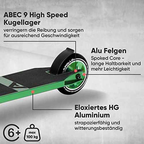 Apollo Stunt Scooter Star Pro - Stunt Scooter Pro robustos con rodamientos ABEC 9, Fun Scooter, Kick Scooter, Trick Scooter, Freestyle Scooter