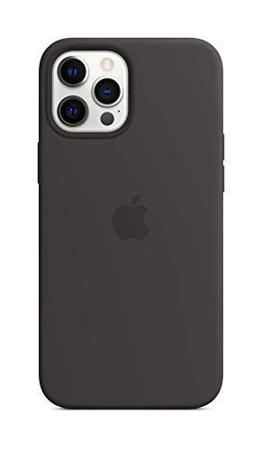 Apple Funda de Silicona con MagSafe (para el iPhone 12 Pro MAX) - en Negro - 6.68 Pulgadas