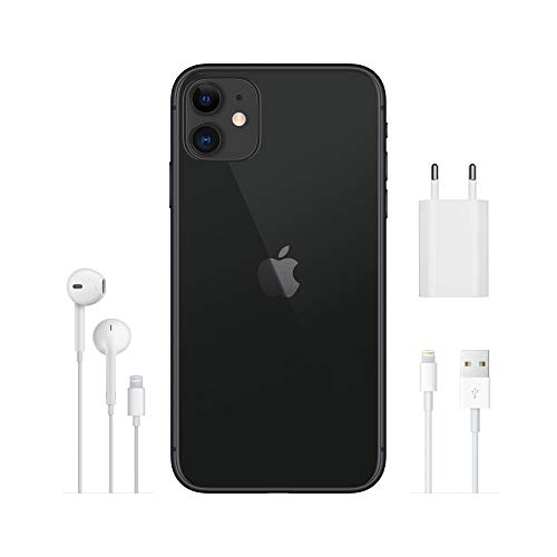 Apple iPhone 11 (128 GB) - Negro (Incluye Earpods, Adaptador de Corriente)