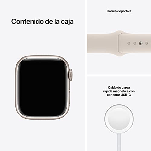 Apple Watch Series 7 (GPS + Cellular) - Caja de Aluminio en Blanco Estrella de 41 mm - Correa Deportiva Blanco Estrella - Talla única