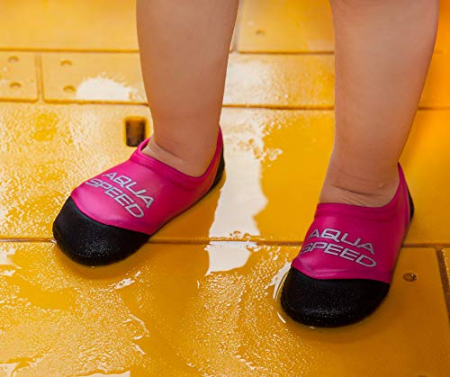 Aqua Speed Neo Socks Calcetines para Niños | Calcetines de Neopreno | Hijos | Suela Antideslizante | Elásticos | Fácil | Rosa | Tamaño: 32/33