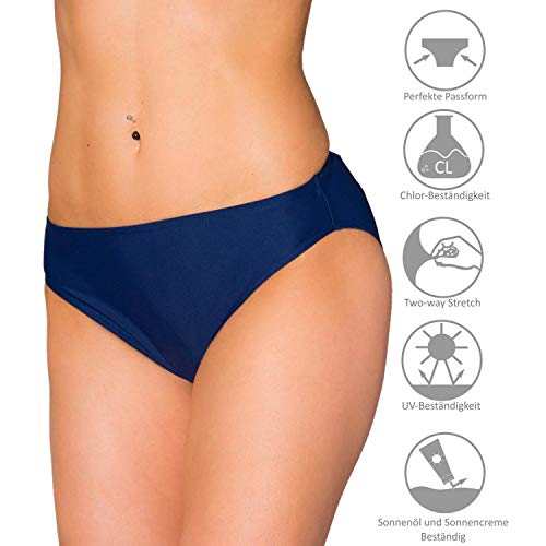 Aquarti Bragas de Bikini Clásica Cintura Estándar Mujer, Azul Oscuro, 38