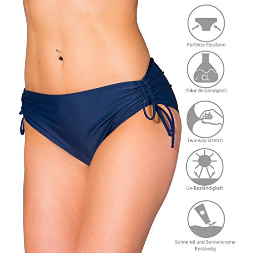 Aquarti Braguita de Bikini con Cordón Ajustable para Mujer, Azul Oscuro, 52