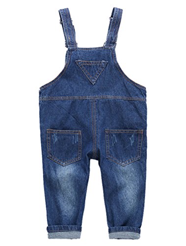 : ARAUS Niños Mono Vaquera Overoles Pantalones de Peto Jeans Pants para Niños, 6-7 Años (altura 130 cm);