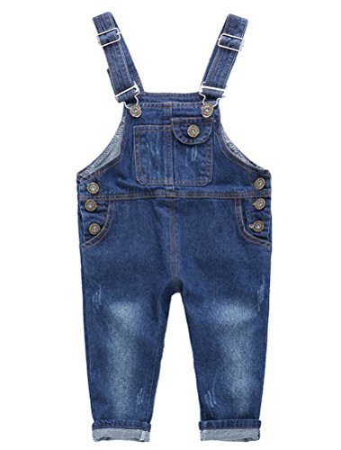 : ARAUS Niños Mono Vaquera Overoles Pantalones de Peto Jeans Pants para Niños, 6-7 Años (altura 130 cm);