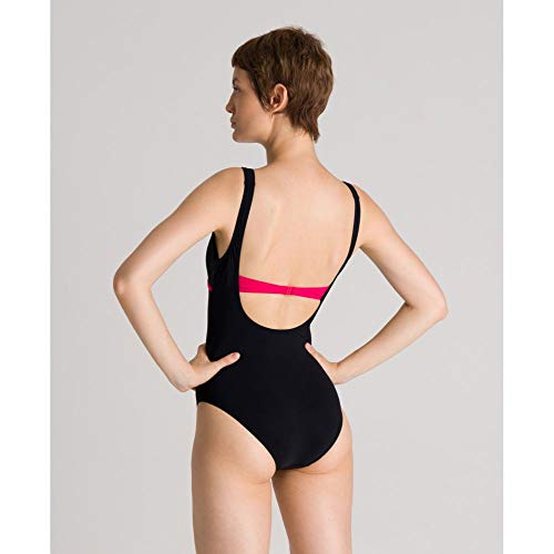 ARENA W U Clip Back One Piece Bañador Bodylift Mujer Mizuki Copa B, Black-Black-Calypso, 42