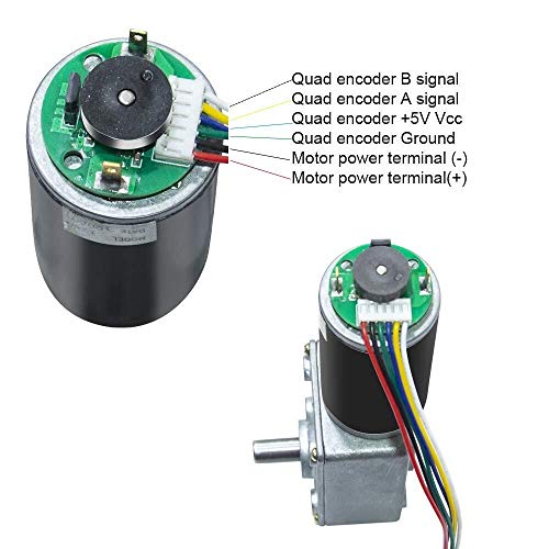 Argerrant 1pc 40GZ495H Engranaje de la CC 12V Encoder Motor 8-470Rpm eléctrica con la Caja de Engranajes del Reductor de Alto par Motor eléctrico Turbo Gear con Encoder (Color : 160rpm, tamaño : 12V)