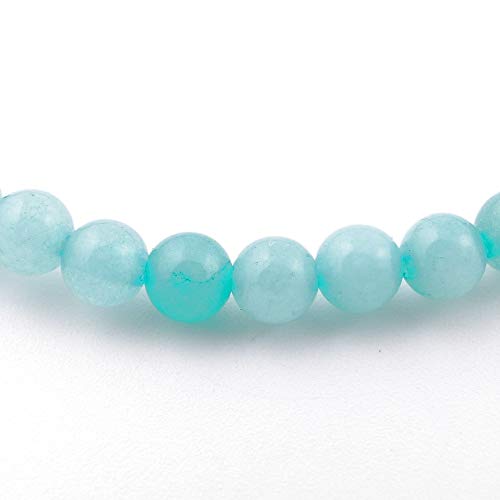 ARITZI - Pulsera elástica de Bolas de 4 mm en Mineral Natural de Cuarzo Azul