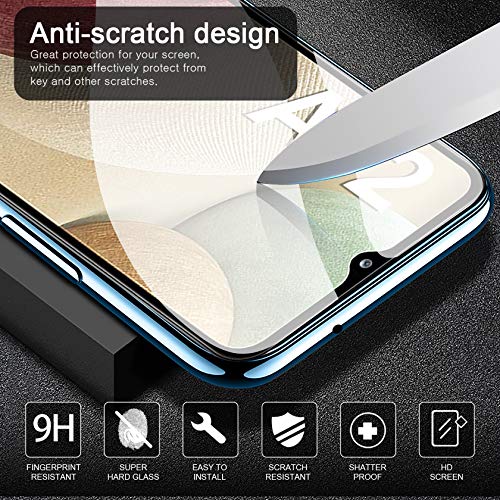 AROYI Funda Compatible con Samsung Galaxy A12 / A12 Nacho / M12, 2 Pack Cristal Templado y 2 Pack Lente de cámara, Carcasa Suave TPU Silicona Airbag Anti-Choque - Transparente