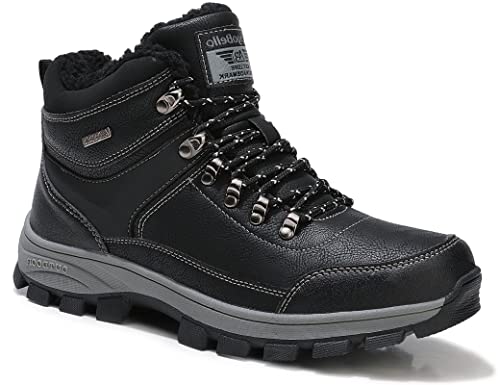 ARRIGO BELLO Hombre Botas Botines Zapatos Invierno Botas de Nieve Cálido Fur Forro Aire Libre Boots Urbano Senderismo Esquiar Caminando 41-46(W Negro, Numeric_43)