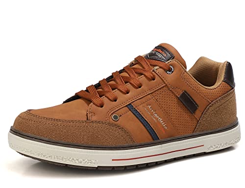 ARRIGO BELLO Hombre Zapatos Vestir Casual Zapatillas Deportivas Transpirables Sneaker Caminar Correr Cómodo Casuales Moda Negocio Talla 41-46(W Marrón, Numeric_41)