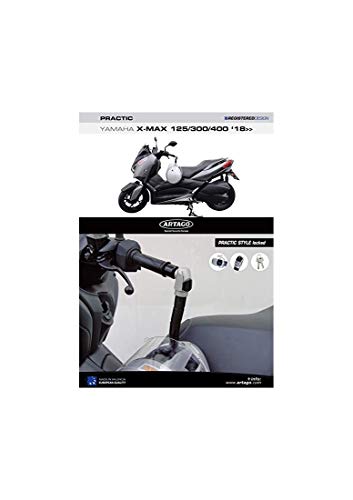 Artago 1650STY Candado Antirrobo Manillar Moto Practic Style + Soporte para Yamaha Xmax 125/300/400 2018 Tricity 300 2020 en adelante