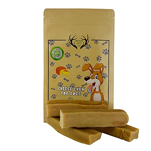 ARTISAN GIFT CO Sticks Dentales para Perros Adultos y Cachorros 100% Naturales de Queso con Leche del Himalaya. También conocidos como Mordedores de Leche de Yak. Talla L 4 unds. Peso Aprox.95 gr/un