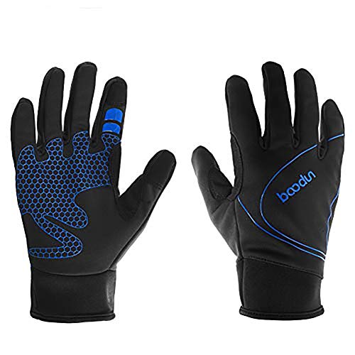 ARTOP Guantes Ciclismo Térmico Guantes MTB Impermeable de Bicicleta Bici con Dedos Completos Pantalla Táctil para Hombre Otoño Invierno(Azul,XL)