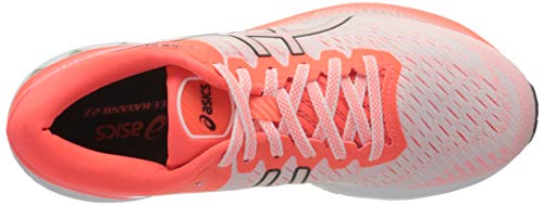 Asics Gel-Kayano 27 Tokyo, Road Running Shoe Mujer, White/Sunrise Red, 38 EU