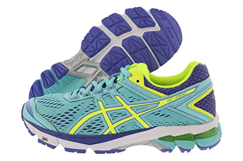 ASICS Women's GT-1000 4 Running Shoe, Turquoise/Flash Yellow/Acai, 6 M US