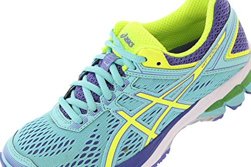ASICS Women's GT-1000 4 Running Shoe, Turquoise/Flash Yellow/Acai, 6 M US