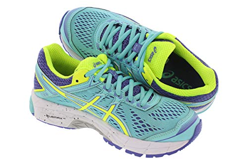 ASICS Women's GT-1000 4 Running Shoe, Turquoise/Flash Yellow/Acai, 6 M US