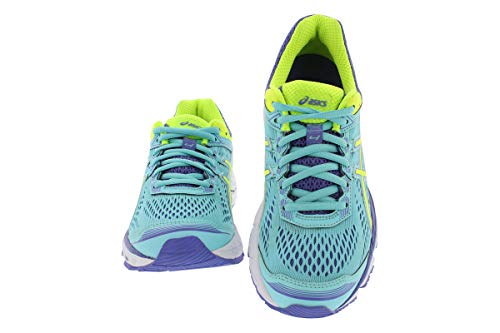 ASICS Women's GT-1000 4 Running Shoe, Turquoise/Flash Yellow/Acai, 6 M US