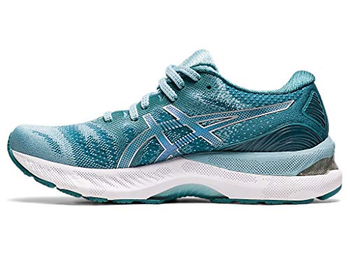 ASICS Zapatillas de running Gel-Nimbus 23 para mujer, azul (Azul ahumado/Plata pura), 39.5 EU