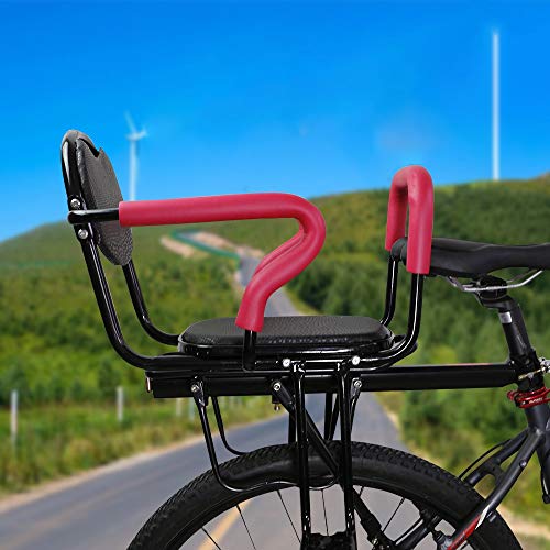 Asiento para NiñOs En Bicicleta, Asiento De Seguridad para NiñOs Desmontable con Reposabrazos Y Asiento Acolchado, CojíN del Asiento Trasero, Adecuado para NiñOs De 2 A 6 AñOs