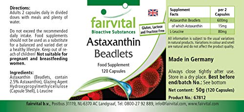 Astaxantina 45mg natural - Altamente dosificado - 120 cápsulas - microencapsulado en perlas AstaPure® - ¡Calidad Alemana garantizada!