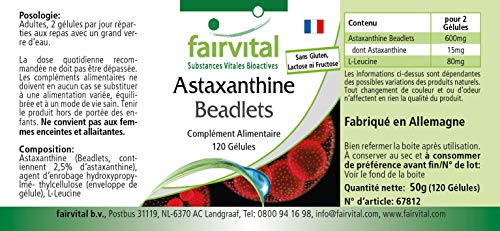 Astaxantina 45mg natural - Altamente dosificado - 120 cápsulas - microencapsulado en perlas AstaPure® - ¡Calidad Alemana garantizada!