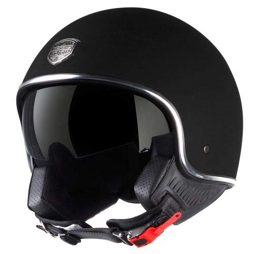 Astone Helmets - Minijet 66 - Casque jet vintage - Casque style rétro US - Casque de moto en polycarbonate - matt black L