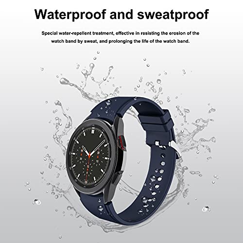 Aukvite 20mm Cinturino per Samsung Galaxy Watch 4 46mm 42mm/Galaxy Watch 4 Classic 44mm 40mm, Cinturino di Ricambio per Cinturino Sportivo in Silicone per Uomo Donna (Naranja+Azul+Verde, Grande)