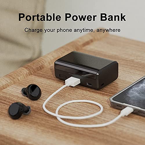 Auriculares Bluetooth 5.1, Auriculares inalambricos con HD Mic, HiFi Estéreo IP7 Impermeable Cascos Inalambricos Bluetooth con Control Táctil, 2600mAh Caja de Carga, USB-C, Cancelación de Ruido, Negro