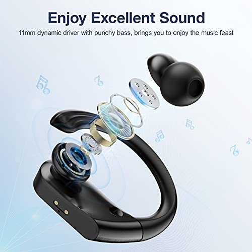 Auriculares Bluetooth deportivos inalámbricos IPX7, resistentes al agua, auriculares deportivos para correr, con micrófono integrado, 25 horas de tiempo de reproducción,Bluetooth 5.0 para Apple Huawei