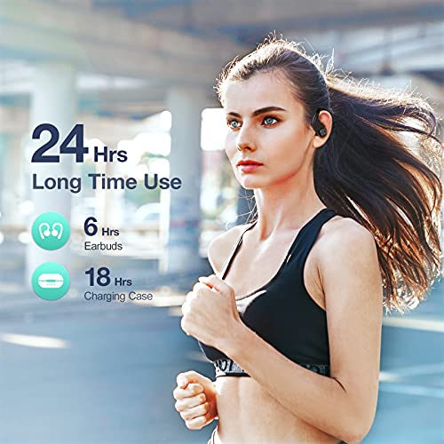 Auriculares Bluetooth deportivos inalámbricos IPX7, resistentes al agua, auriculares deportivos para correr, con micrófono integrado, 25 horas de tiempo de reproducción,Bluetooth 5.0 para Apple Huawei