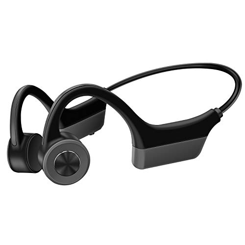 Auriculares de Conducción Osea,Auriculares Bluetooth 5.0,Auriculares Deportivos,Auriculares Negros con Micrófono,Resistente al Agua, 5-7 Horas de Duración de la Batería