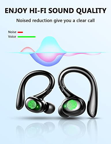 Auriculares Inalámbricos Deportivos, Auriculares Bluetooth 5.1 con Mic, 48H Deporte Cascos Inalambricos IPX7 Impermeable, Estéreo Auriculares Running In Ear CVC8.0, Cancelación de Ruido Earbuds USB-C