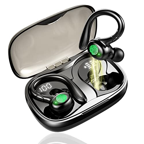 Auriculares Inalámbricos Deportivos, Auriculares Bluetooth 5.1 con Mic, 48H Deporte Cascos Inalambricos IPX7 Impermeable, Estéreo Auriculares Running In Ear CVC8.0, Cancelación de Ruido Earbuds USB-C