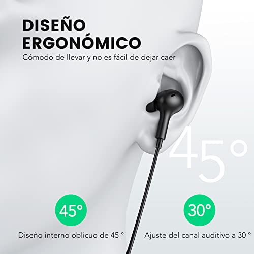 Auriculares Tipo C Magnéticos, AGPTEK Cascos Tipo C USB In-Ear Sonido Estéreo con Micrófono, Aislamiento de Ruido para Huawei P40 Pro/P30/Mate20 Pro, Xiaomi Mi 8SE/9/10 Pro, Samsung Note10/S20/S21