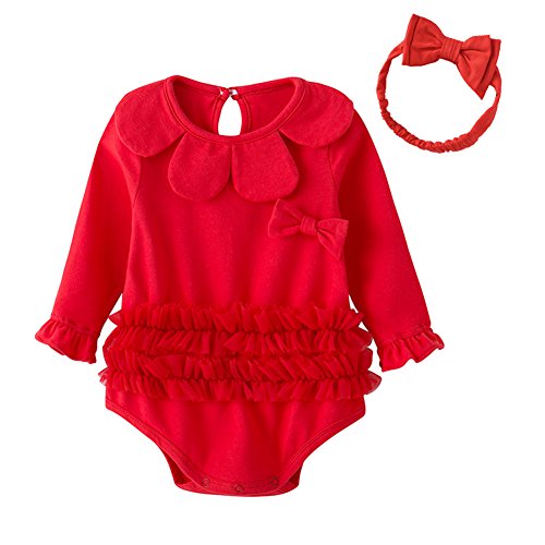Auro Mesa - Body - para bebé niña rojo rosso L