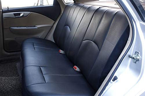 AUTO HIGH Juegos de Fundas para Asientos de Coche Universales, Cubiertas de Asiento de Auto de Cuero Artificial, Protector para Asientos Delanteros y Traseros de Automóviles Negro #1